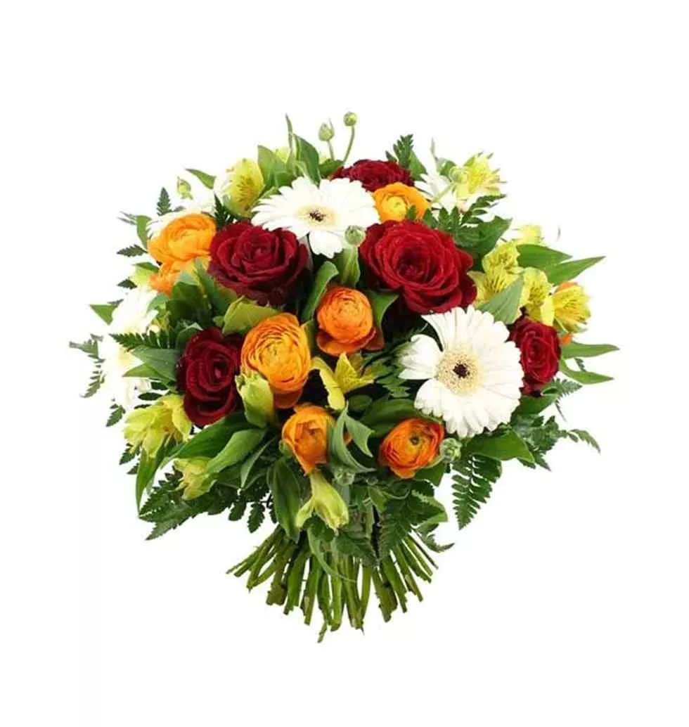 Stimulating Round Bouquet of Variant Flowers