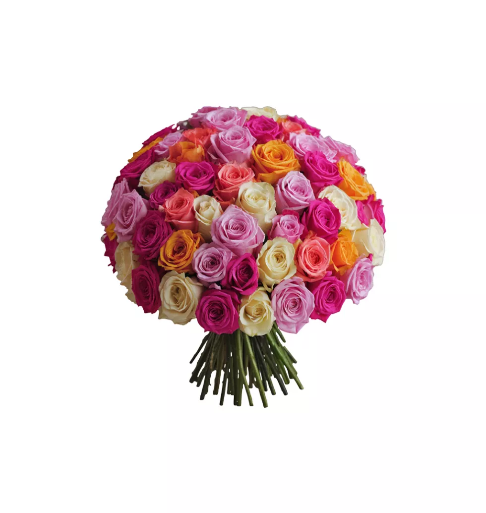 Color Burst Rose Extravaganza Bouquet